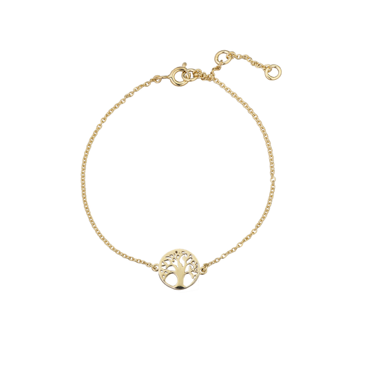 Armbånd Livets Træ Forgyldt Sterling Sølv 16 + 3 cm