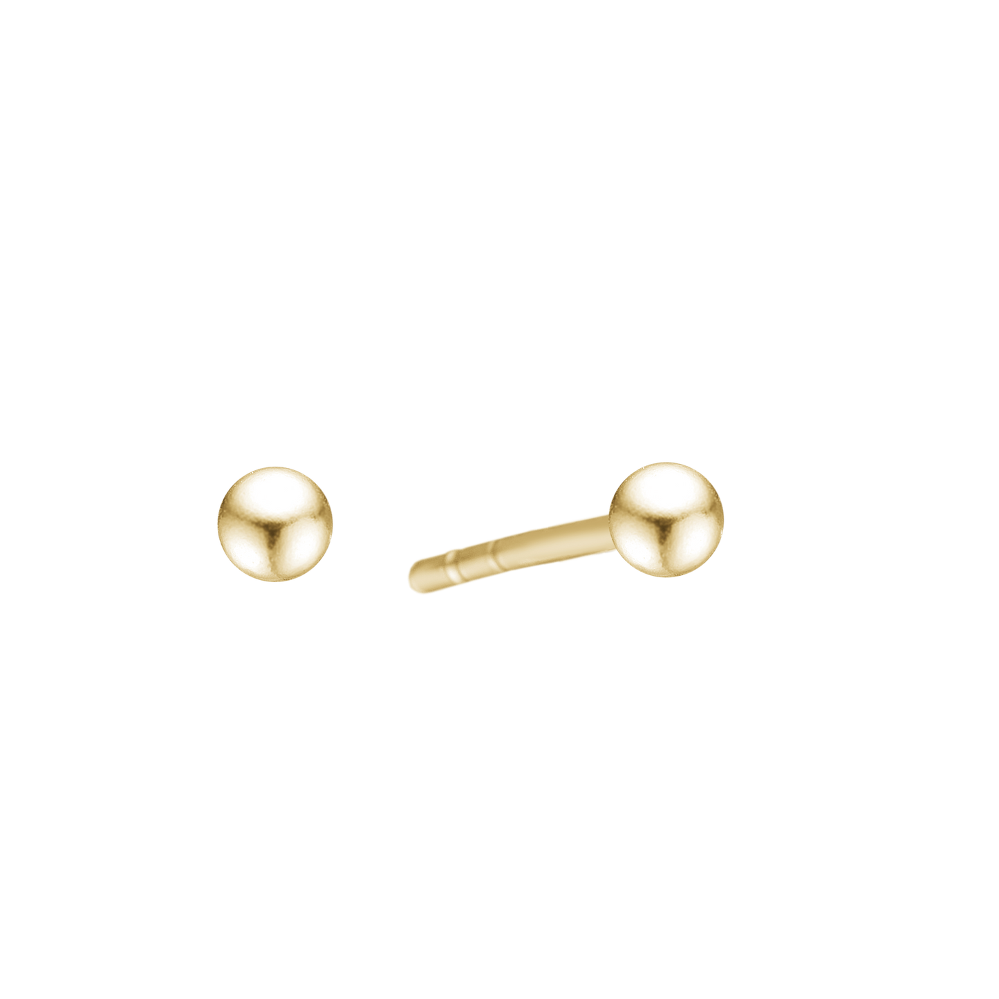Kugle Ørestikker Forgyldt Sterling Sølv 3 mm