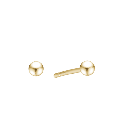 Kugle Ørestikker Forgyldt Sterling Sølv 3 mm