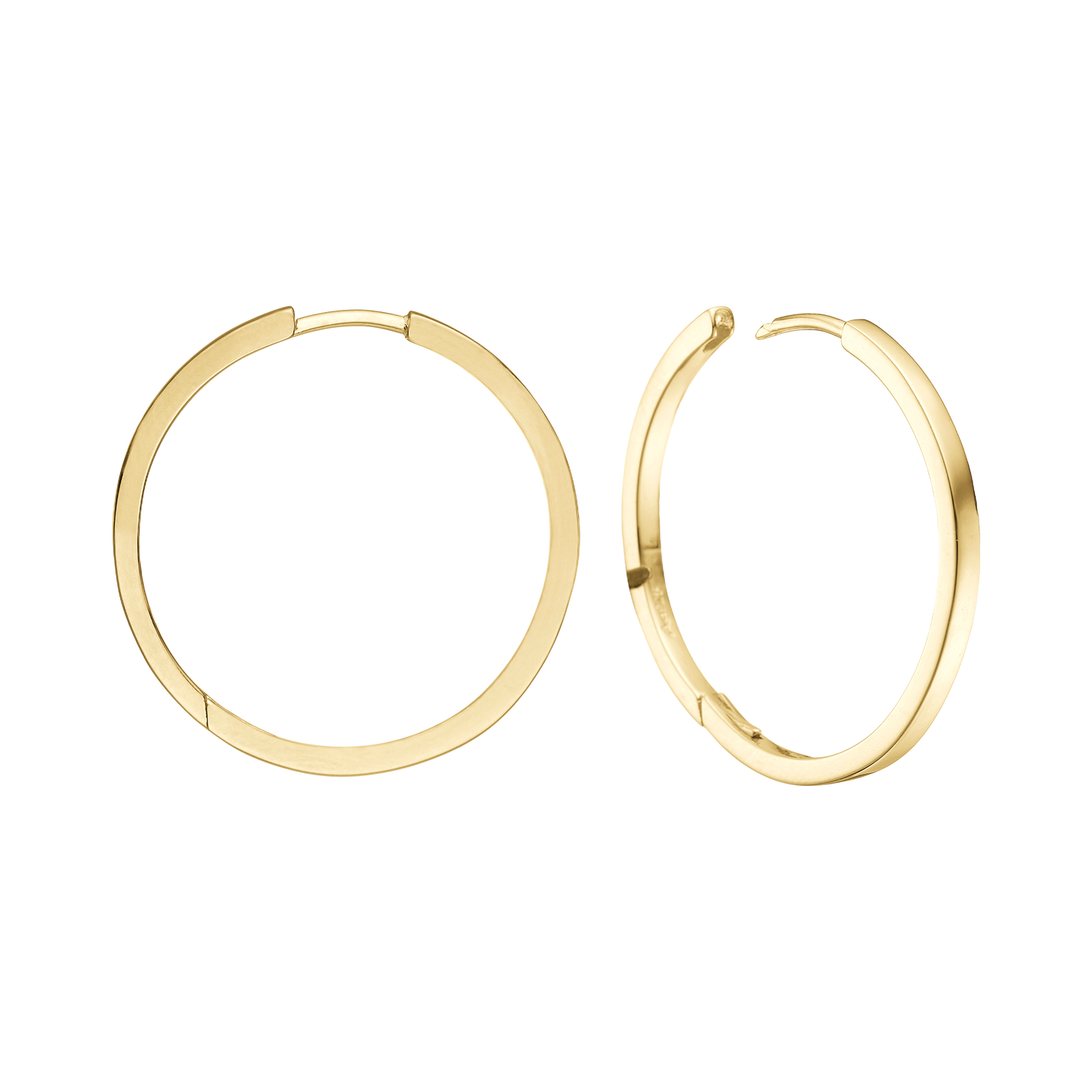 Creoler Forgyldt Sterling Sølv 26 mm Med Vippelås Tråd 1,9 mm