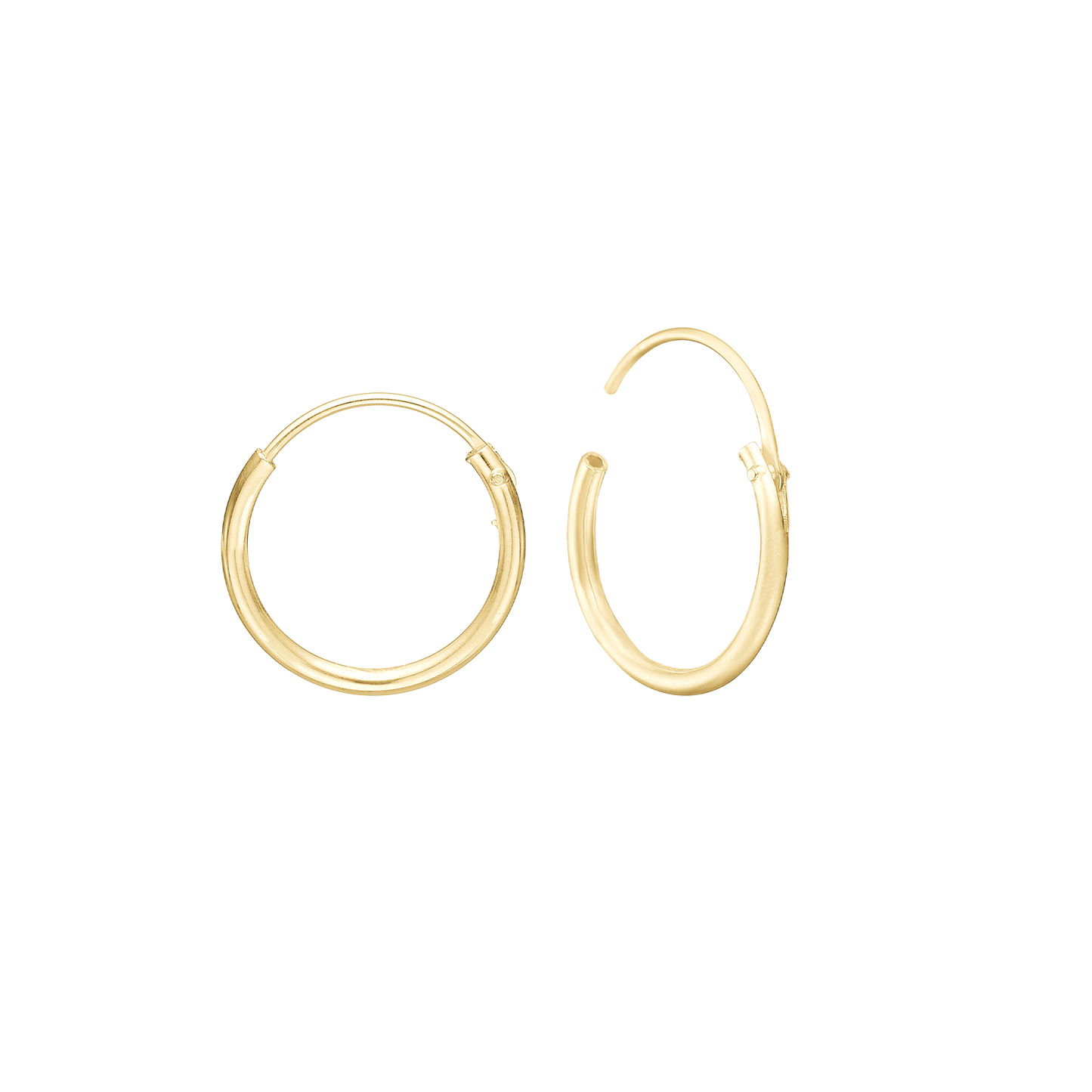 Creoler Forgyldt Sterling Sølv 14 mm Med Vippelås Tråd 1,2 mm