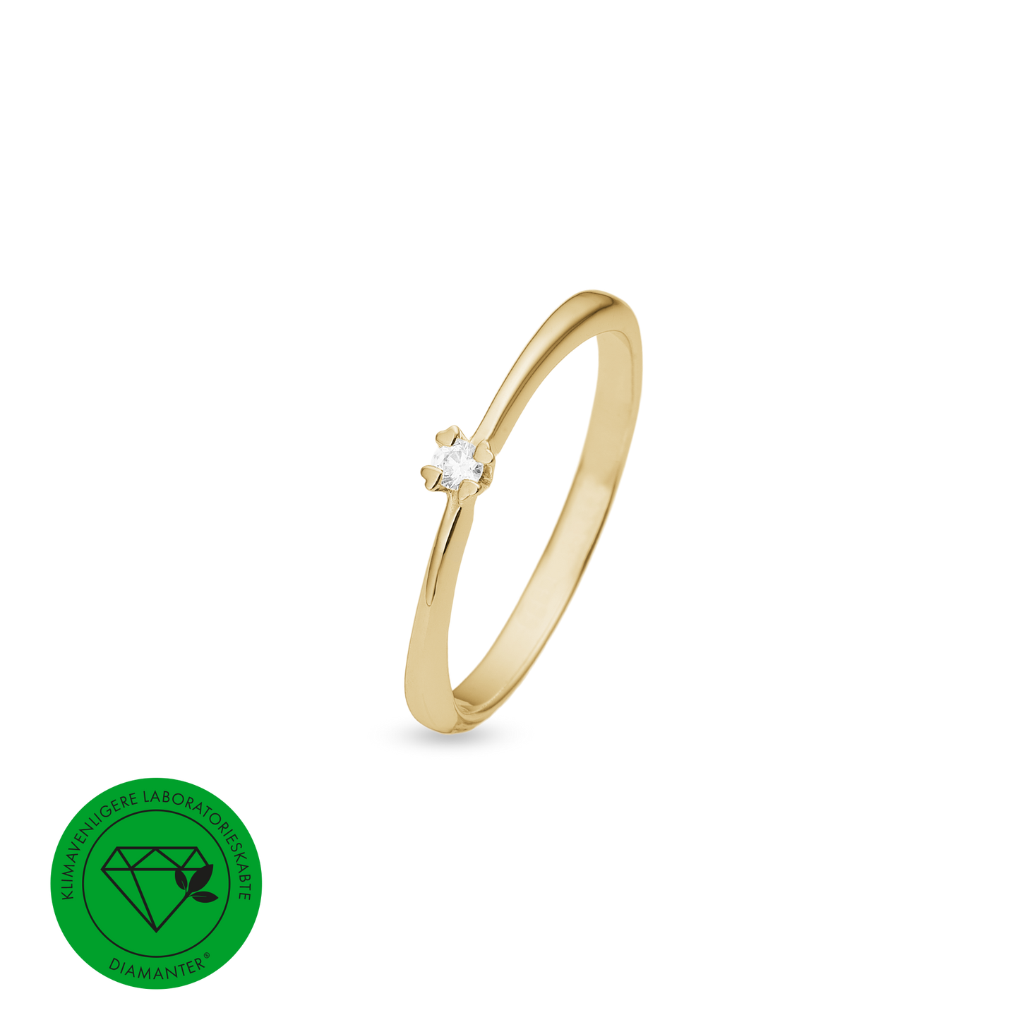 Mary Ring 8 Karat Guld Med 0,03ct W/VS Labgrown Diamant