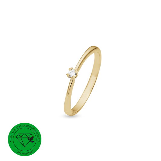 Mary Ring 8 Karat Guld Med 0,03ct W/VS Labgrown Diamant