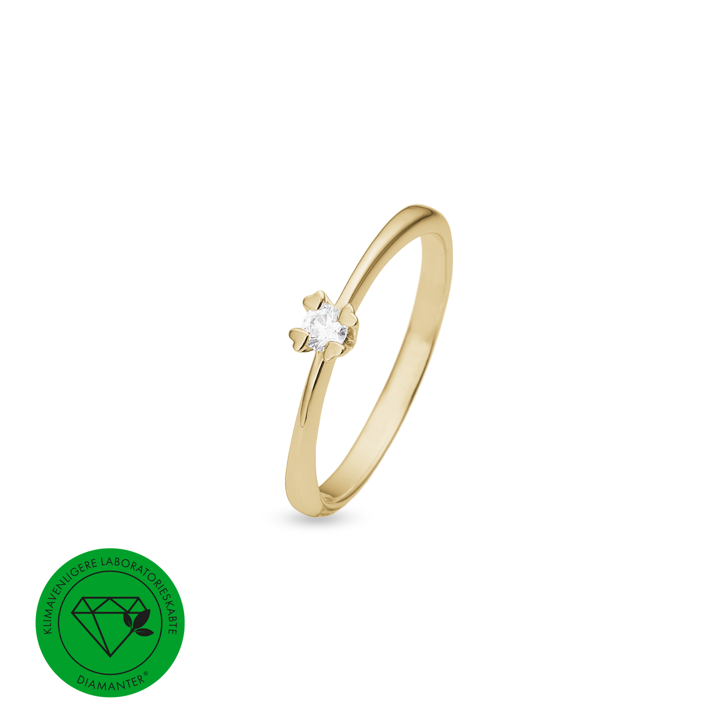Mary Ring 8 Karat Guld Med 0,10ct W/VS Labgrown Diamant