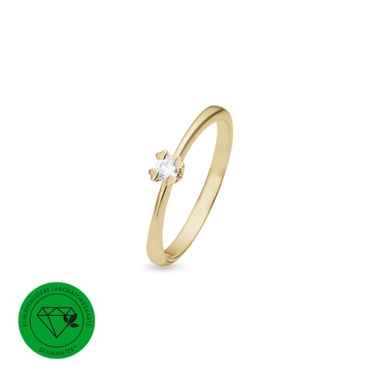Mary Ring 8 Karat Guld Med 0,10ct W/VS Labgrown Diamant