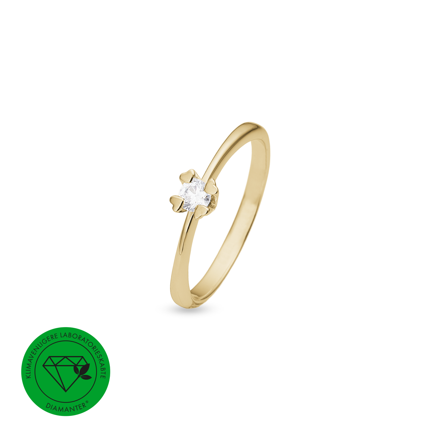 Mary Ring 8 Karat Guld Med 0,20ct W/VS Labgrown Diamant