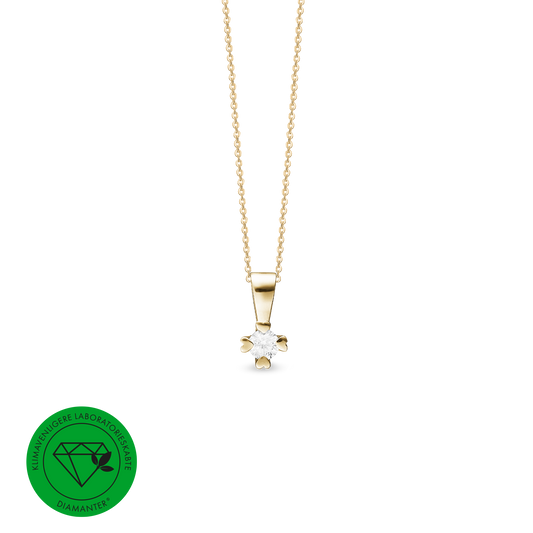 Mary Vedhæng 8 Karat Guld Med 0,10ct W/VS Labgrown Diamant