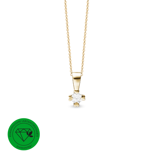 Mary Vedhæng 8 Karat Guld Med 0,20ct W/VS Labgrown Diamant