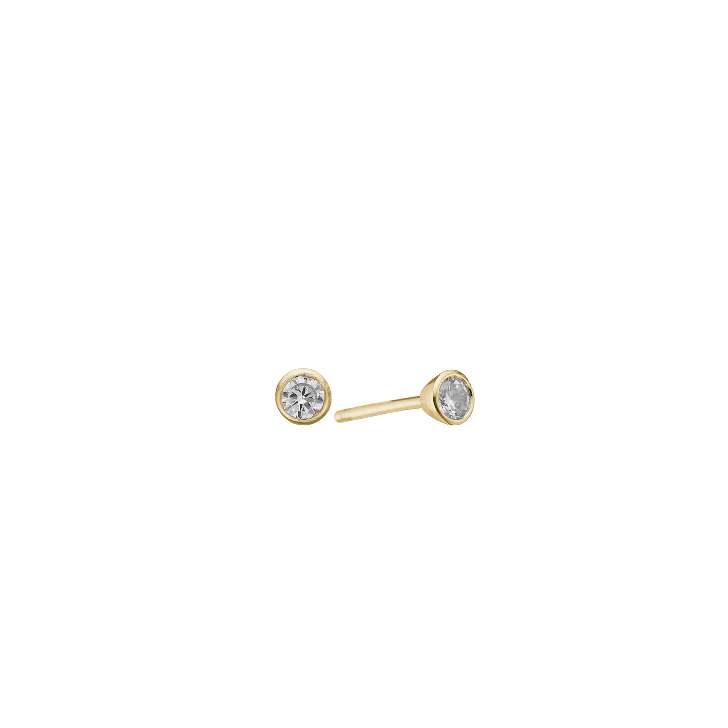 Cubic Zirkonia Ørestikker 8 Karat Guld 4,5 mm