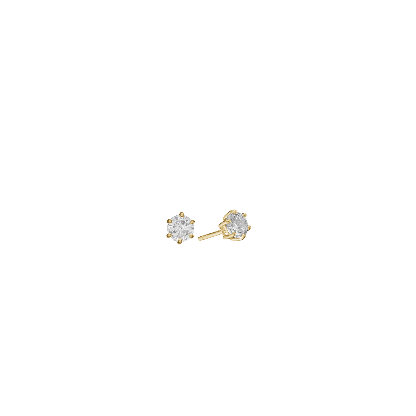 Cubic Zirkonia Ørestikker 8 Karat Guld 3 mm