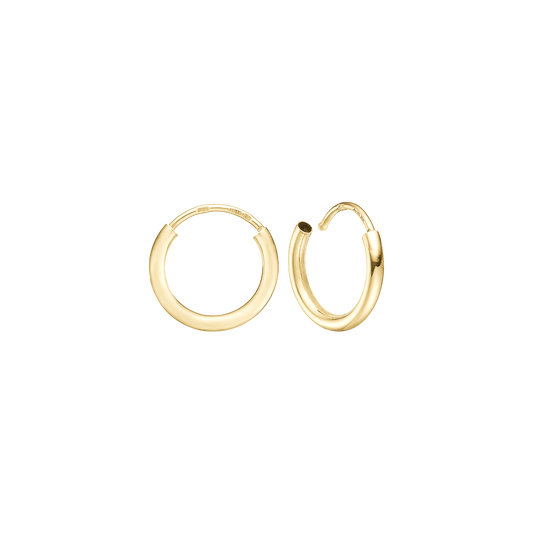 Creoler 8 Karat Guld Diameter 13 mm Med Vippelås Tråd 1,8 mm