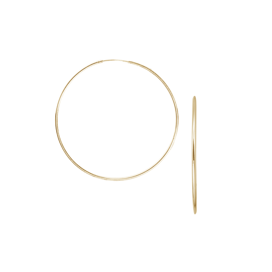 Creoler 8 Karat Guld Diameter 40 mm Med Vippelås  Tråd 2 mm