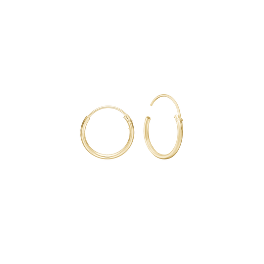 Creoler 8 Karat Guld Diameter 10,5 mm Med Vippelås  Tråd 1,2 mm