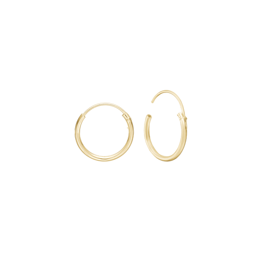 Creoler 8 Karat Guld Diameter 12,5 mm Med Vippelås  Tråd 1,2 mm