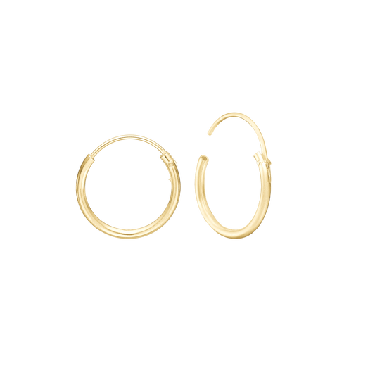 Creoler 8 Karat Guld Diameter 14,5 mm Med Vippelås  Tråd 1,2 mm