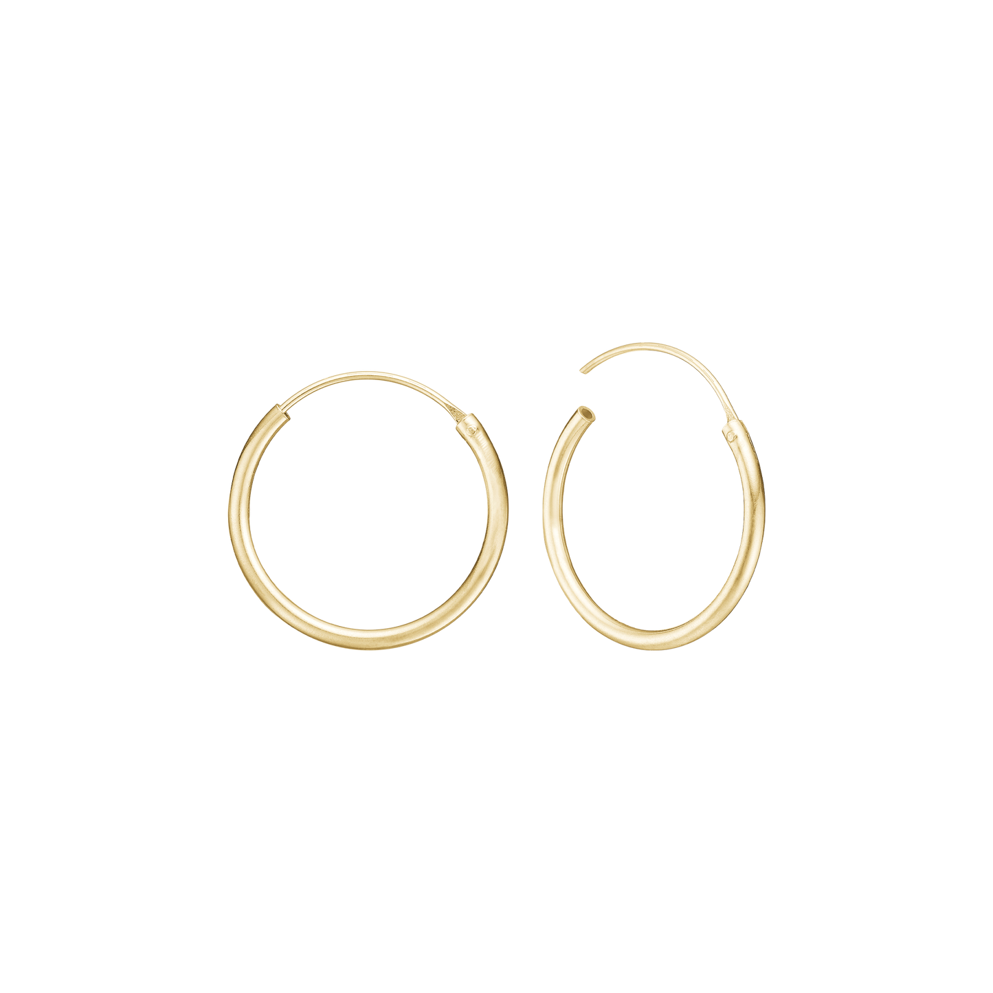 Creoler 8 Karat Guld Diameter 17,5 mm Med Vippelås  Tråd 1,2 mm