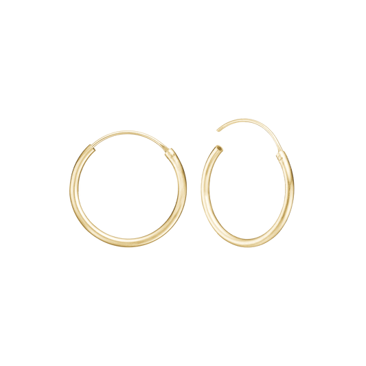 Creoler 8 Karat Guld Diameter 19 mm Med Vippelås  Tråd 1,4 mm