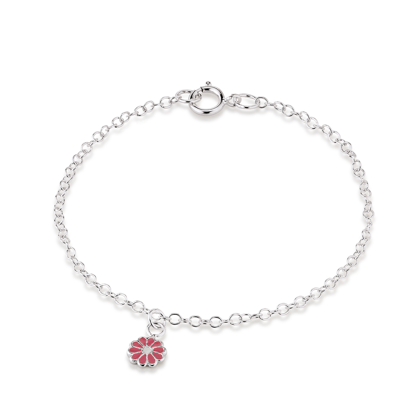 Armbånd til Børn med Emalje Blomst Sterling Sølv 16 cm