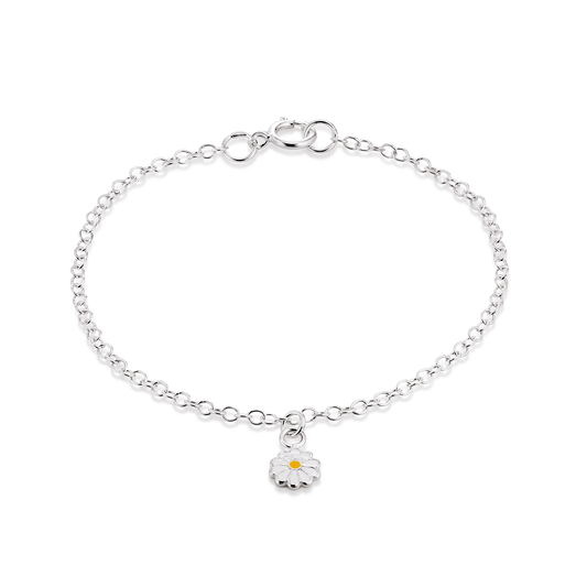 Armbånd til Børn med Emalje Blomst Sterling Sølv 16 cm