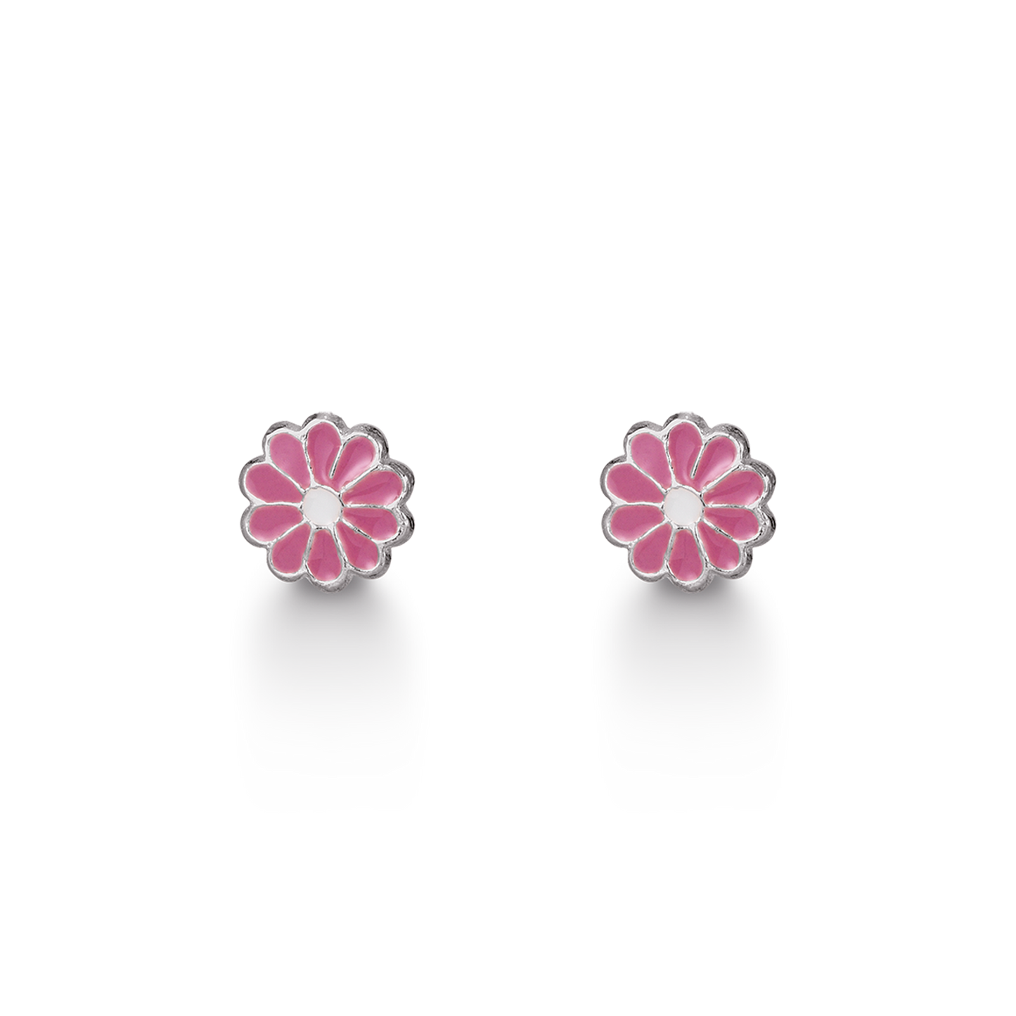 Ørestikker til Børn Emalje Blomst Sterling Sølv