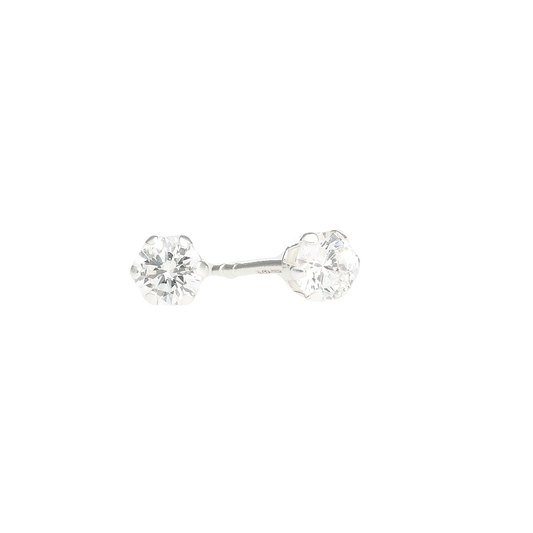Cubic Zirkonia Ørestikker Sterling Sølv 4,5 mm