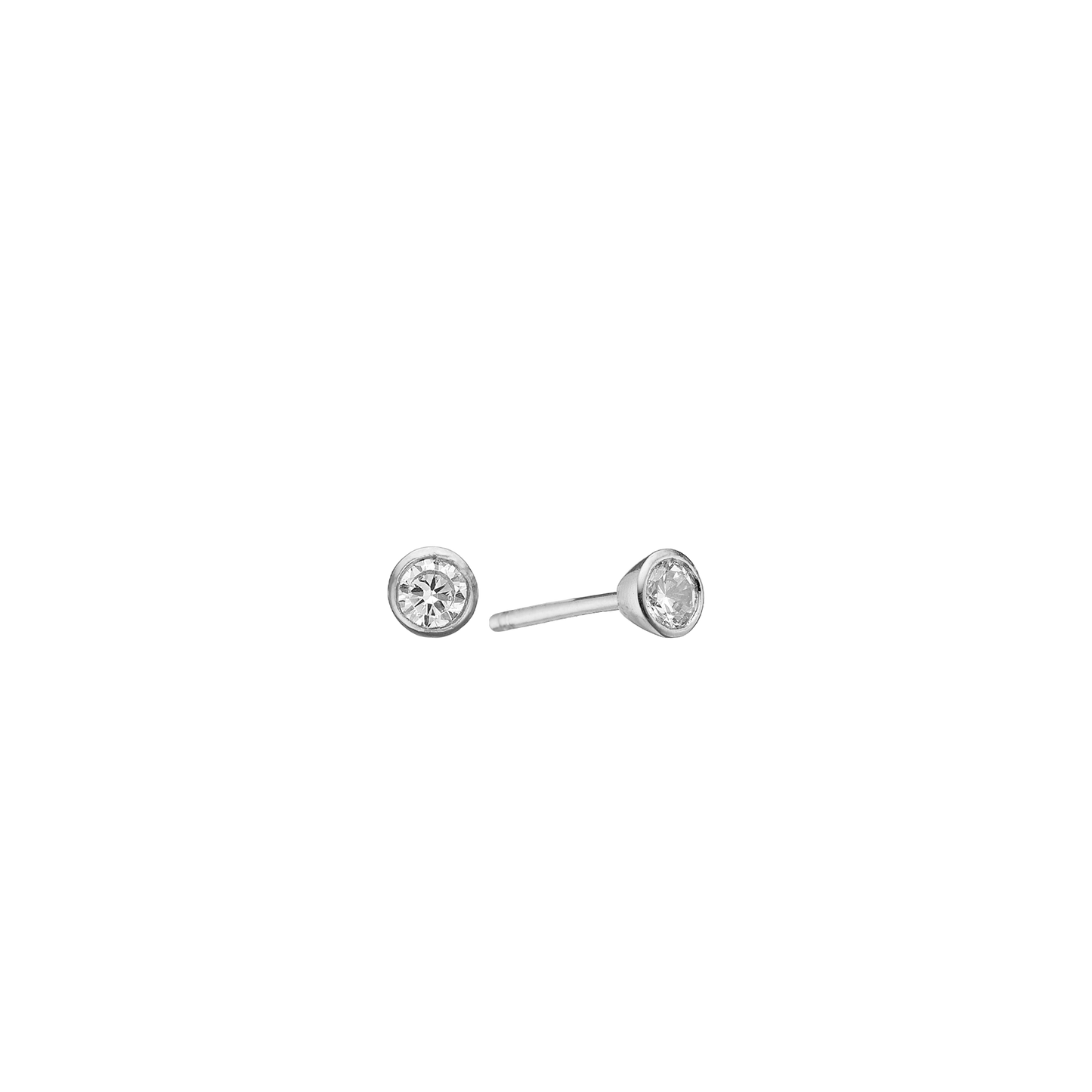 Cubic Zirkonia Ørestikker Sterling Sølv 4,5 mm