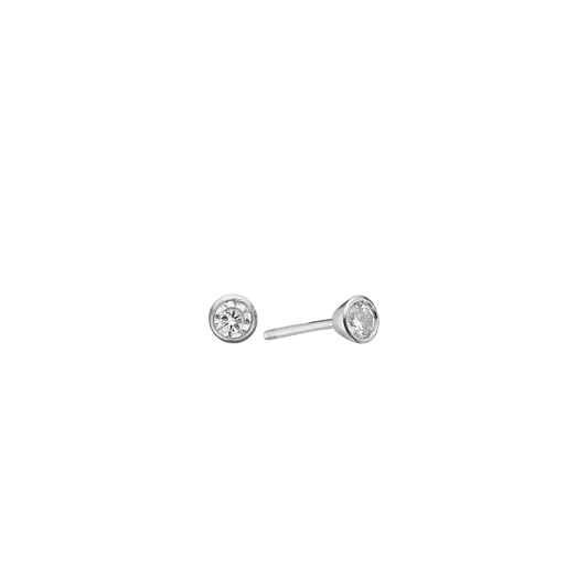 Cubic Zirkonia Ørestikker Sterling Sølv 4,5 mm