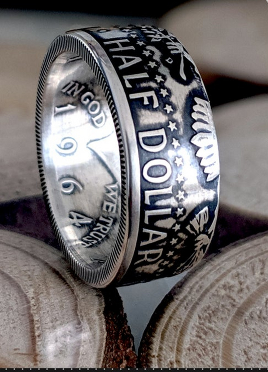 Half Silver Dollar - erindringsmønt som ring.