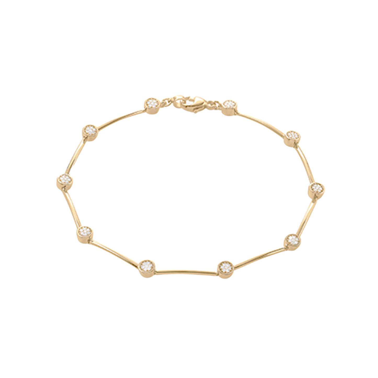 Armbånd 14 Karat Guld 19 CM med 70x0,00214 ct W/SI Diamanter