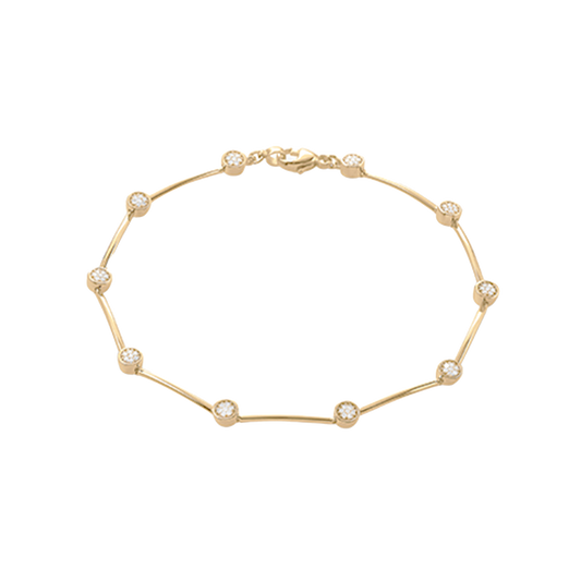 Armbånd 14 Karat Guld 19 CM med 70x0,00214 ct W/SI Diamanter