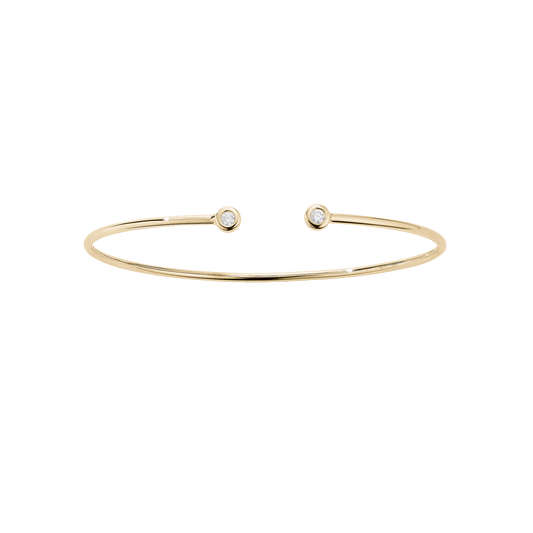 Armring 14 Karat Guld Med 2x0,05 ct W/SI Diamanter