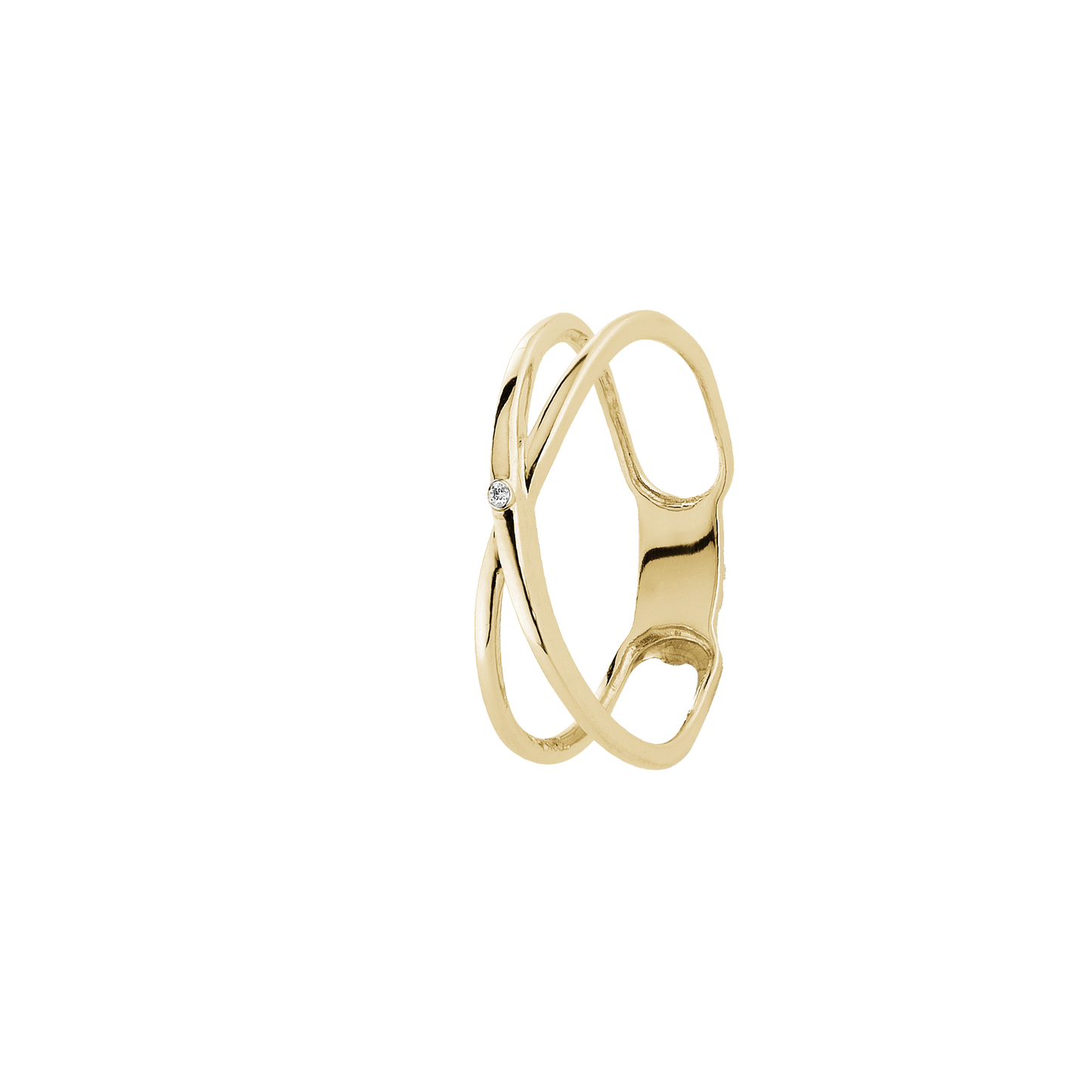 Ring 14 Karat Guld Med 1x0,03 ct W/SI Diamant