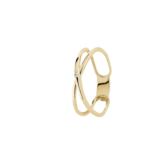 Ring 14 Karat Guld Med 1x0,03 ct W/SI Diamant