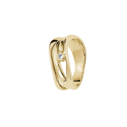 Ring 14 Karat Guld Med 1x0,004 ct W/PI Diamant