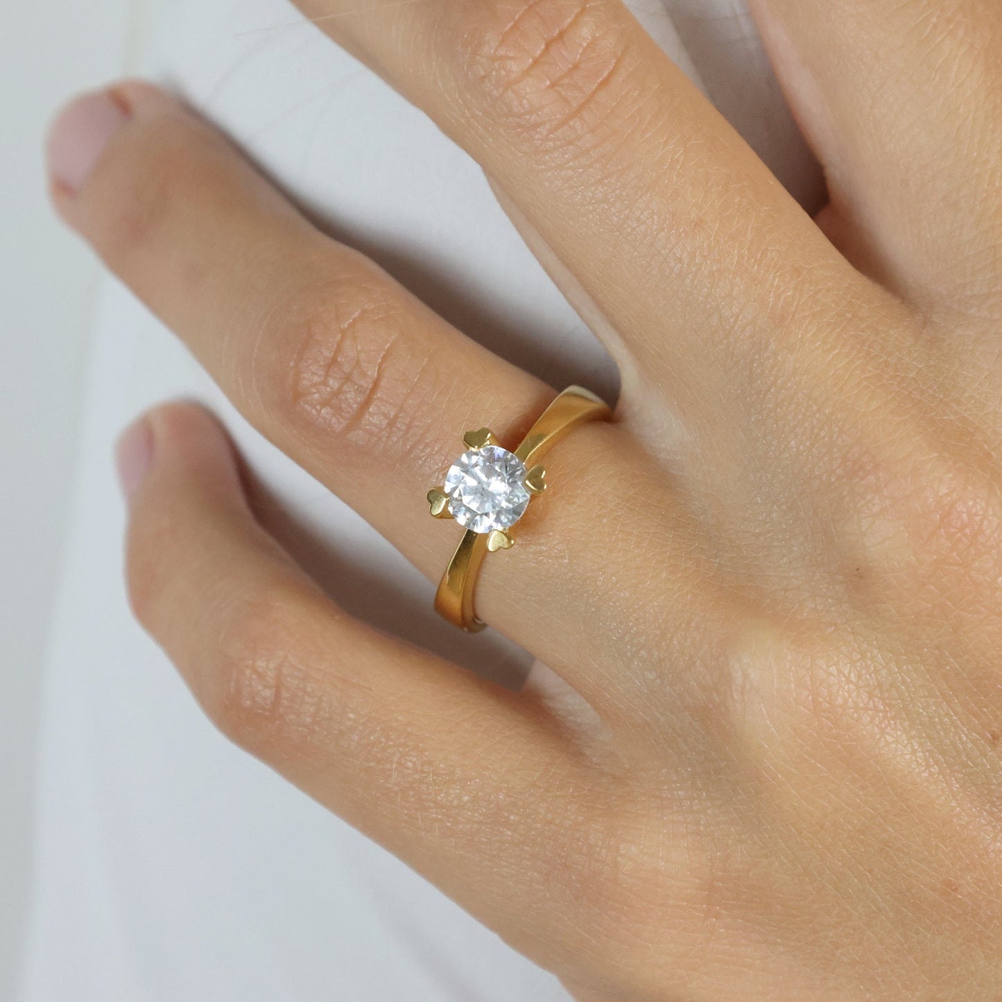 Mary Ring 14 Karat Guld Med 1,00ct W/VS Labgrown Diamant