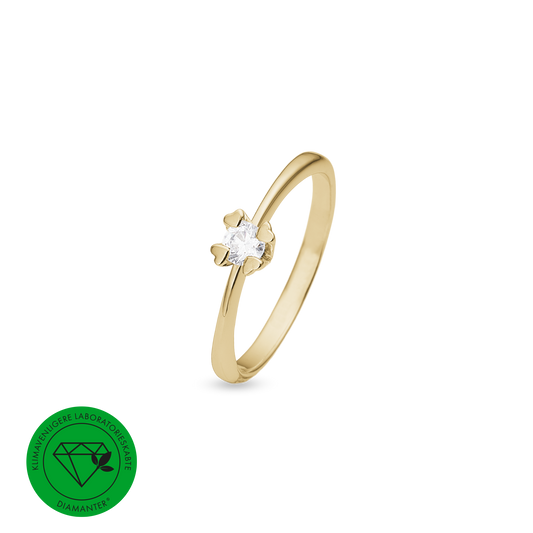 Mary Ring 14 Karat Guld Med 0,25ct W/VS Labgrown Diamant