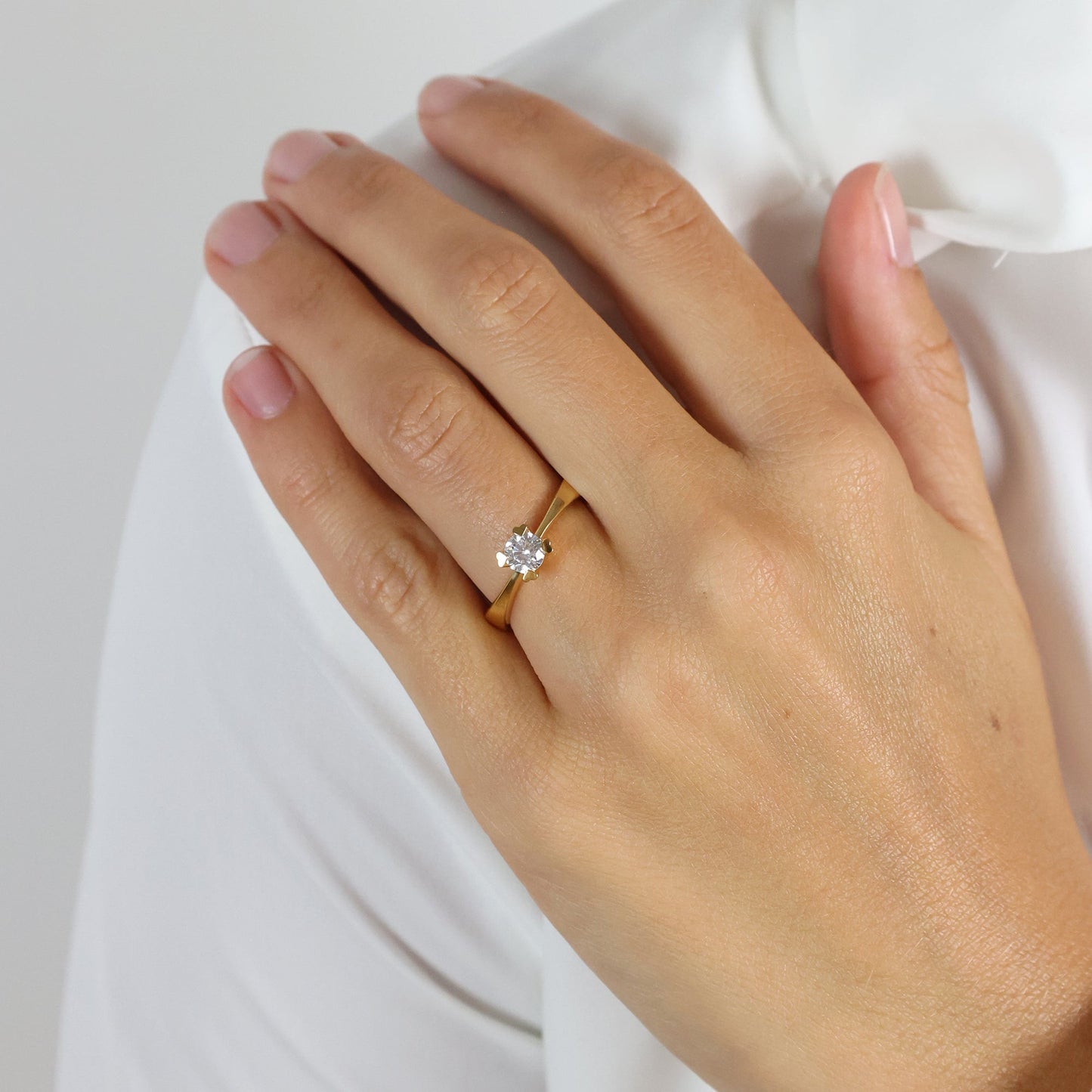 Mary Ring 14 Karat Guld Med 0,40ct W/VS Labgrown Diamant