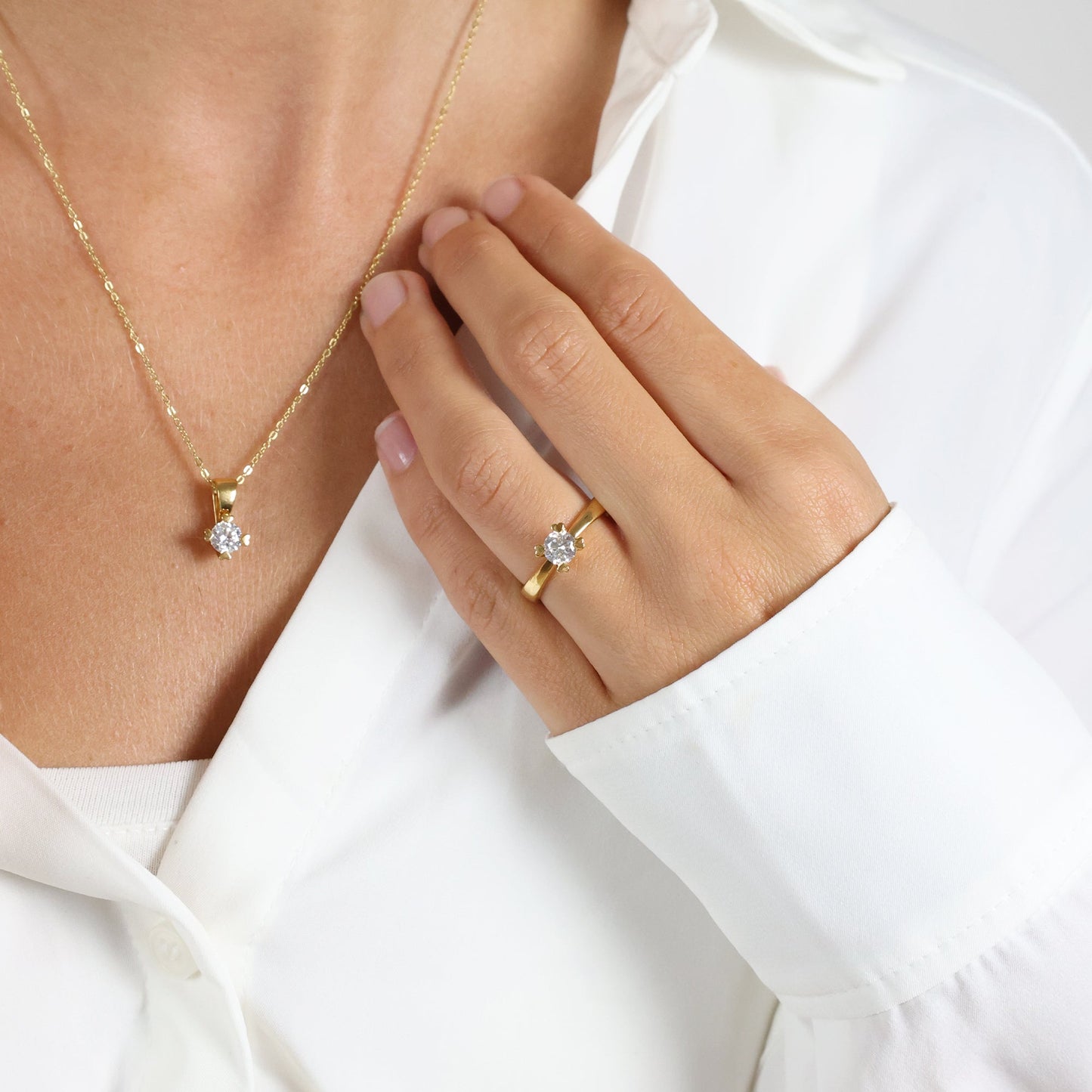 Mary Ring 14 Karat Guld Med 0,50ct W/VS Labgrown Diamant