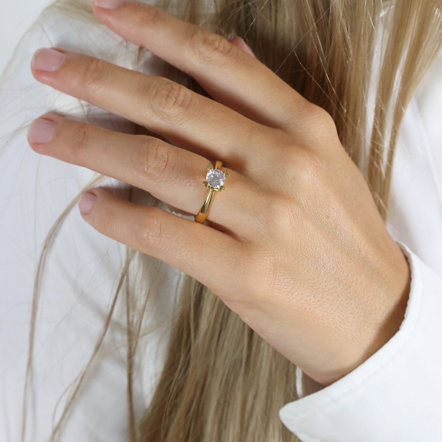Mary Ring 14 Karat Guld Med 0,75ct W/VS Labgrown Diamant