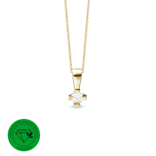 Mary Vedhæng 14 Karat Guld Med 0,25ct W/VS Labgrown Diamant