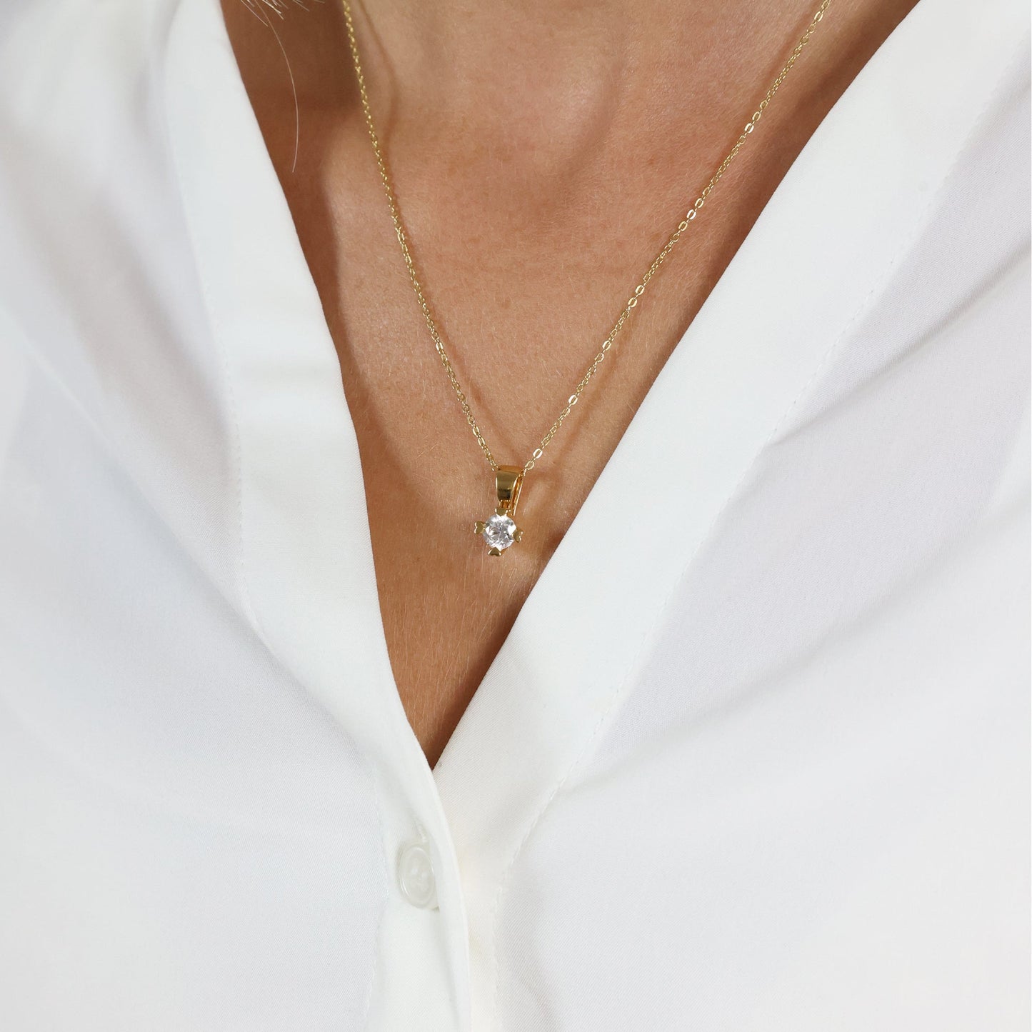 Mary Vedhæng 14 Karat Guld Med 0,50ct W/VS Labgrown Diamant
