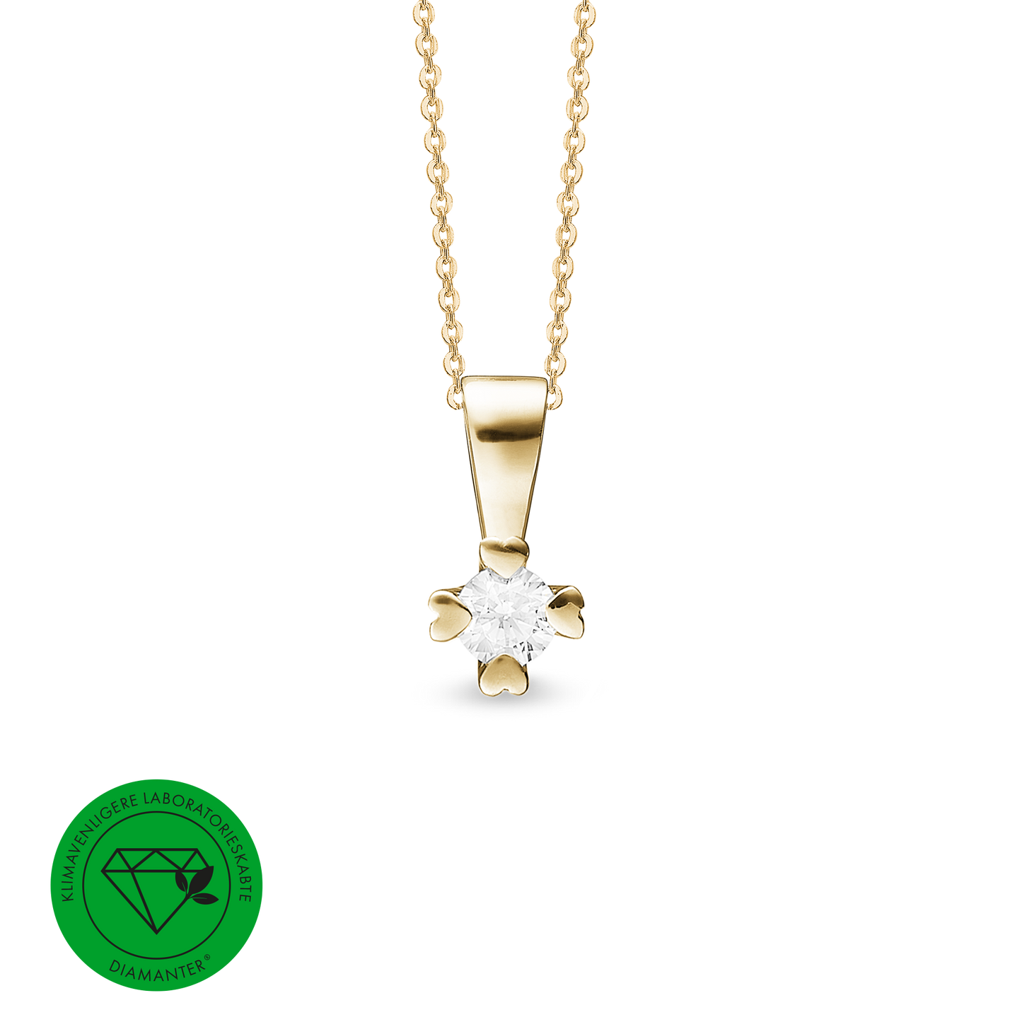 Mary Vedhæng 14 Karat Guld Med 0,75ct W/VS Labgrown Diamant