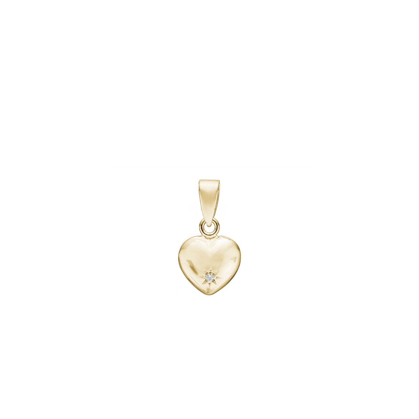 Hjerte Vedhæng 14 Karat Guld 8,5 x 9 mm Med 1 x 0,01 ct Diamant W/PI