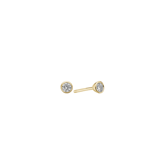 Cubic Zirkonia Ørestikker 14 Karat Guld 4 mm