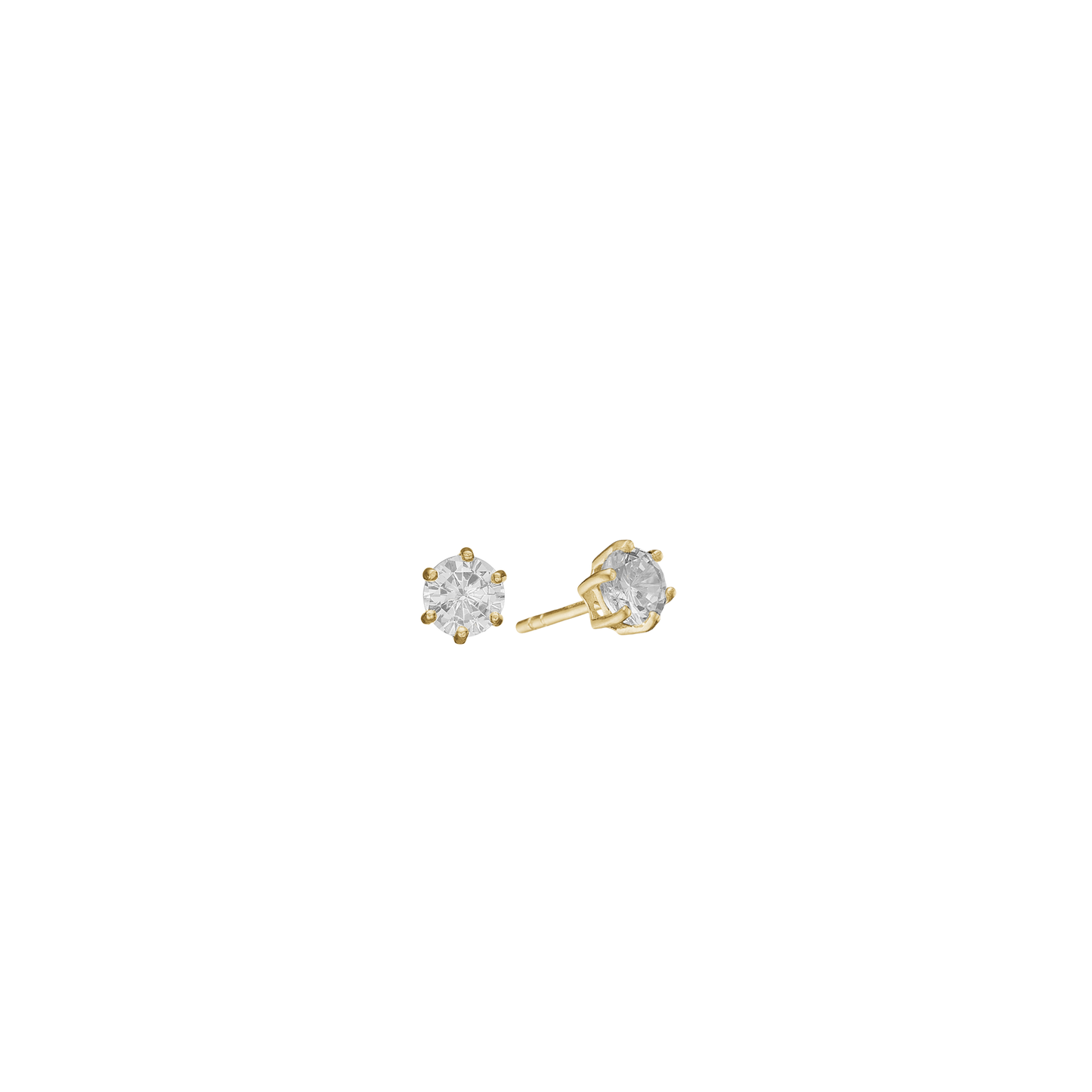 Cubic Zirkonia Ørestikker 14 Karat Guld 4 mm