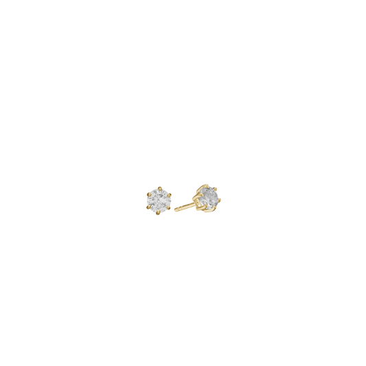 Cubic Zirkonia Ørestikker 14 Karat Guld 3 mm