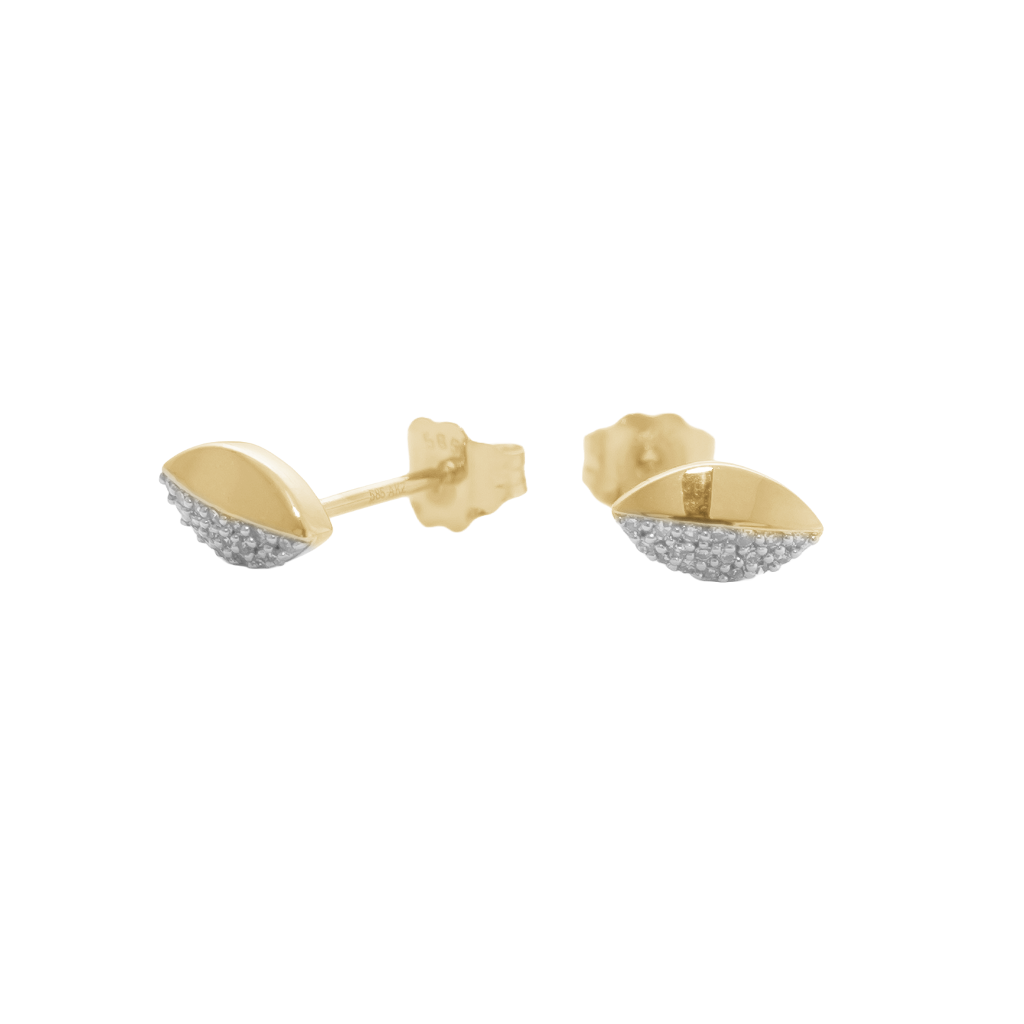 Ørestikker 14 Karat Guld med 36 x 0,001944 ct W/Pi Diamanter