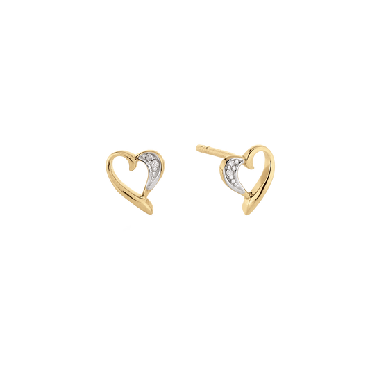 Ørestikker 14 Karat Guld med 4x0,0015 ct W/PI Diamanter