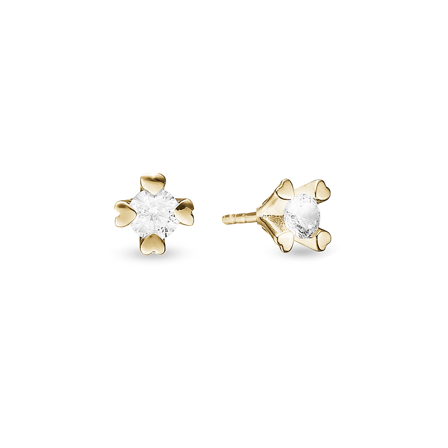 Mary Ørestikker 14 Karat Guld Med 2x1,00ct W/VS Labgrown Diamant