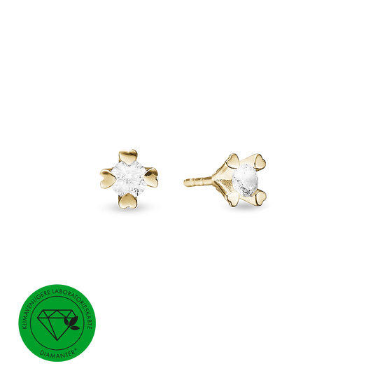 Mary Ørestikker 14 Karat Guld Med 2x0,50ct W/VS Labgrown Diamant